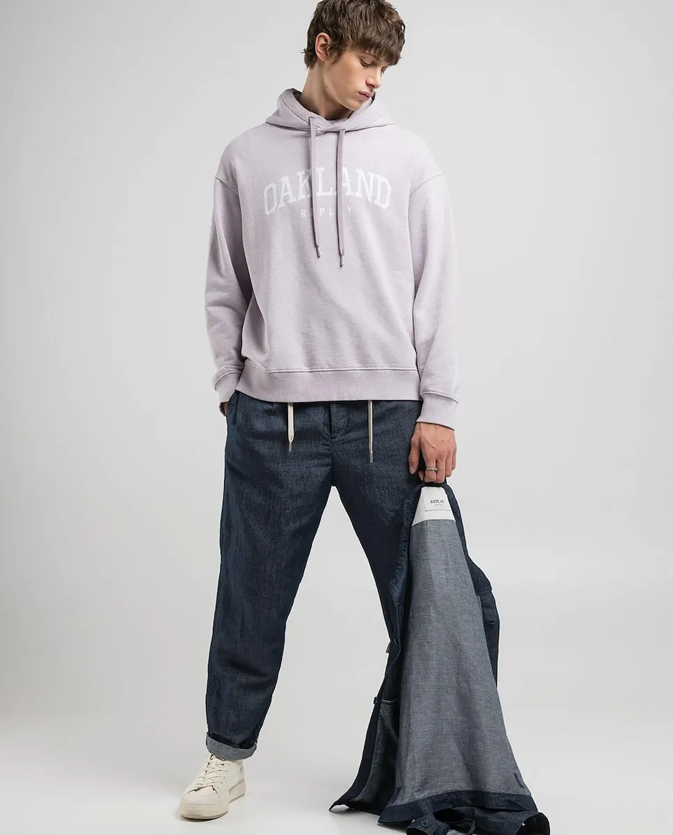 Мужская толстовка с капюшоном и рисунком спереди Replay, сиреневый
Мужская толстовка с капюшоном и рисунком спереди Replay, сиреневый
