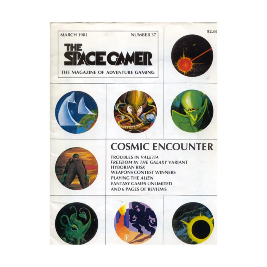 Журнал #37 "Freedom in the Galaxy Variant, Hyborian Risk, Cosmic Encounter", Space Gamer Magazine (Various Publishers)
Журнал #37 "Freedom in the Galaxy Variant, Hyborian Risk, Cosmic Encounter", Space Gamer Magazine (Various Publishers)
