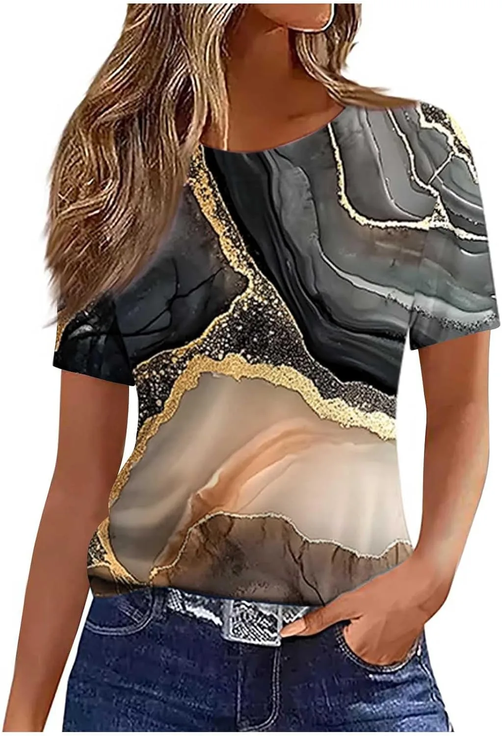 Женская летняя футболка 2026 Fashion Graphic Tees, повседневная блузка с круглым вырезом и коротким рукавом
Женская летняя футболка 2026 Fashion Graphic Tees, повседневная блузка с круглым вырезом и коротким рукавом