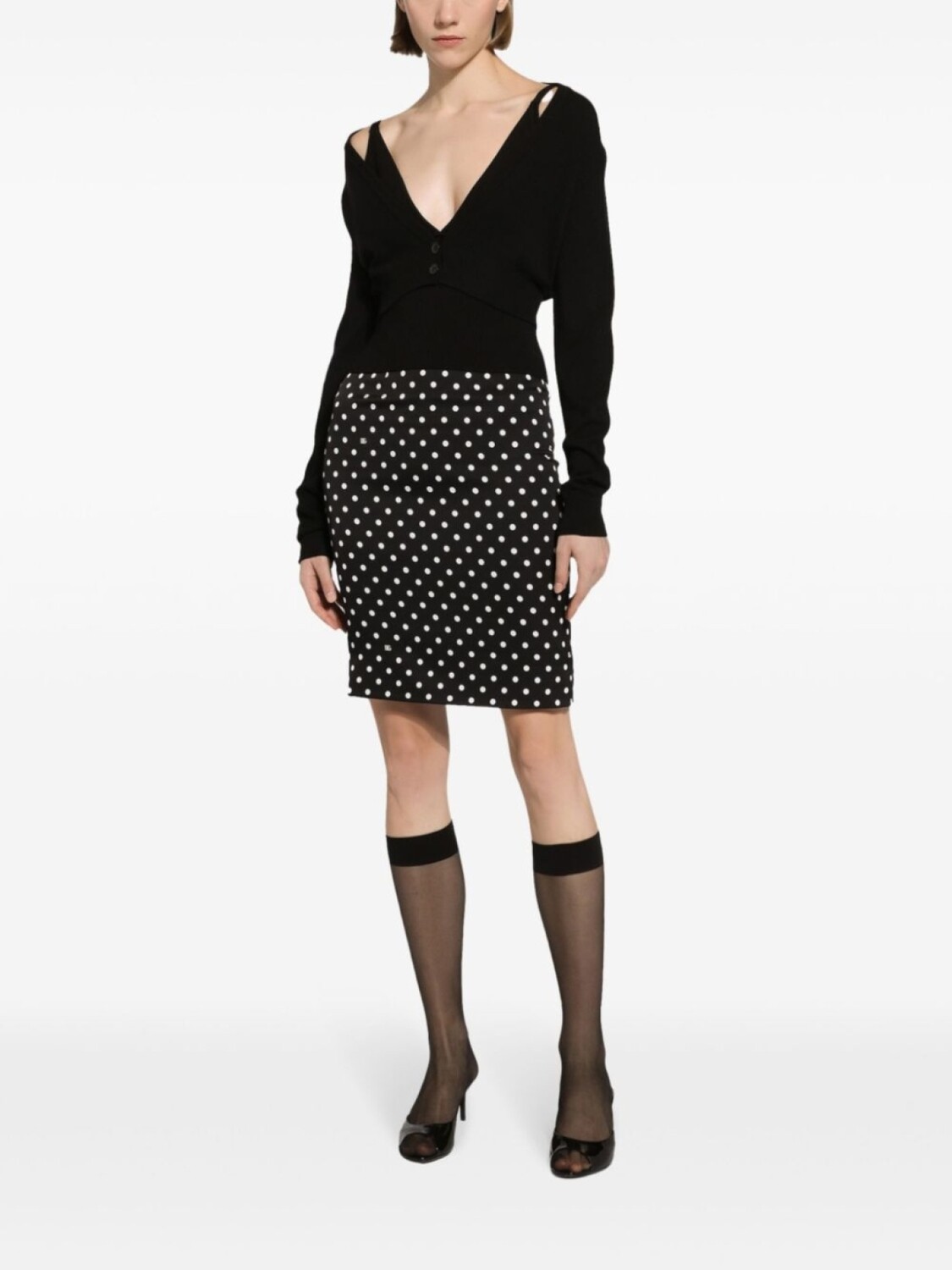 Dolce & Gabbana юбка-карандаш в горох, черный
Dolce & Gabbana юбка-карандаш в горох, черный