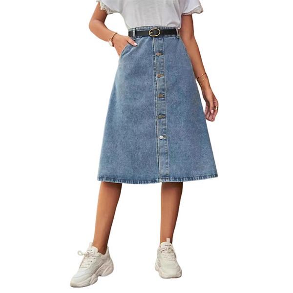 Джинсовая юбка миди casual для женщин лето slim wash Kojooin
Джинсовая юбка миди casual для женщин лето slim wash Kojooin