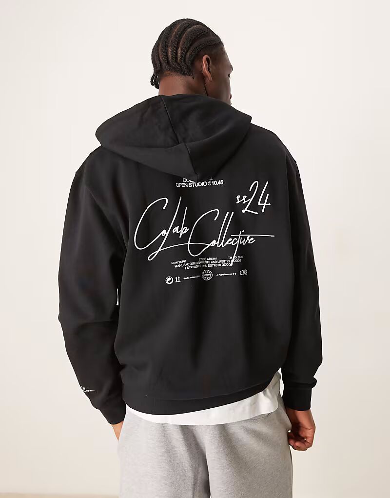 Толстовка свободного кроя ASOS DESIGN с застежкой-молнией и принтом на груди и спине черного цвета
Толстовка свободного кроя ASOS DESIGN с застежкой-молнией и принтом на груди и спине черного цвета