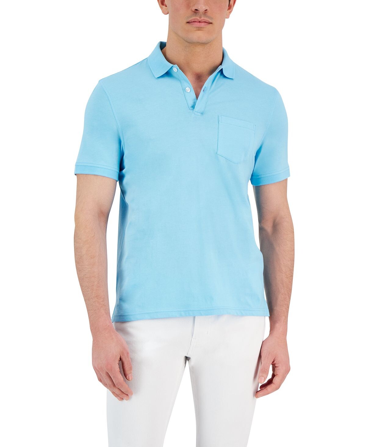 Мужская однотонная рубашка-поло из джерси с карманом Club Room
Мужская однотонная рубашка-поло из джерси с карманом Club Room