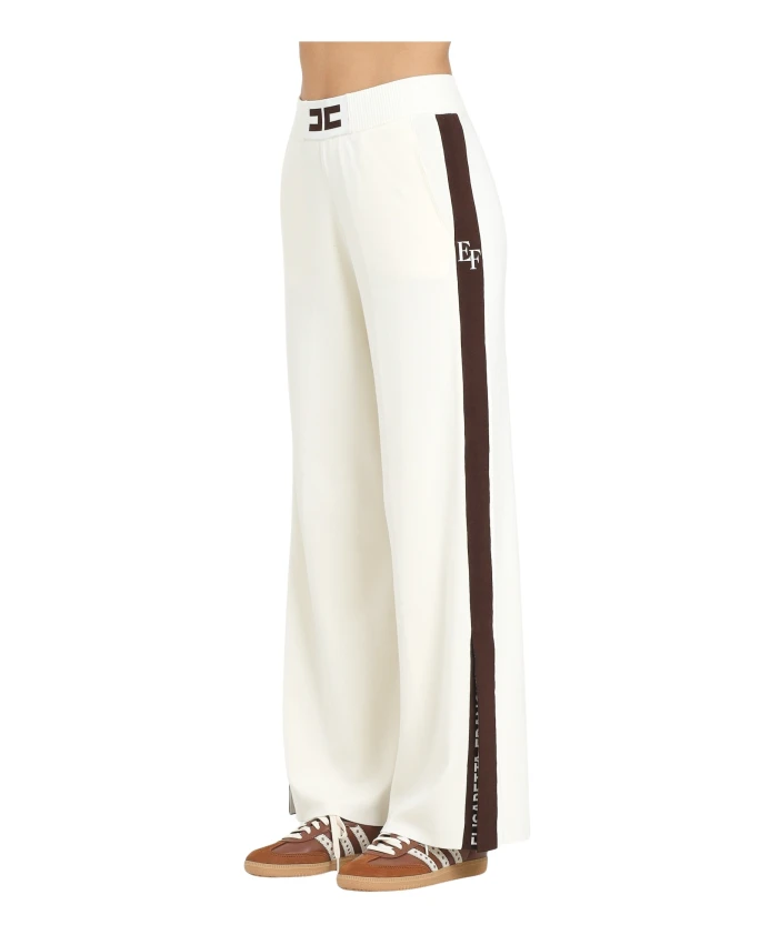 Вязаные кремовые брюки-палаццо прямого кроя Elisabetta Franchi, бежевый
Вязаные кремовые брюки-палаццо прямого кроя Elisabetta Franchi, бежевый