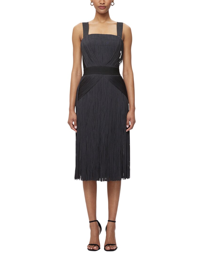 Hervé Léger Бесплечевое платье миди с драпированной бахромой, серый
Hervé Léger Бесплечевое платье миди с драпированной бахромой, серый