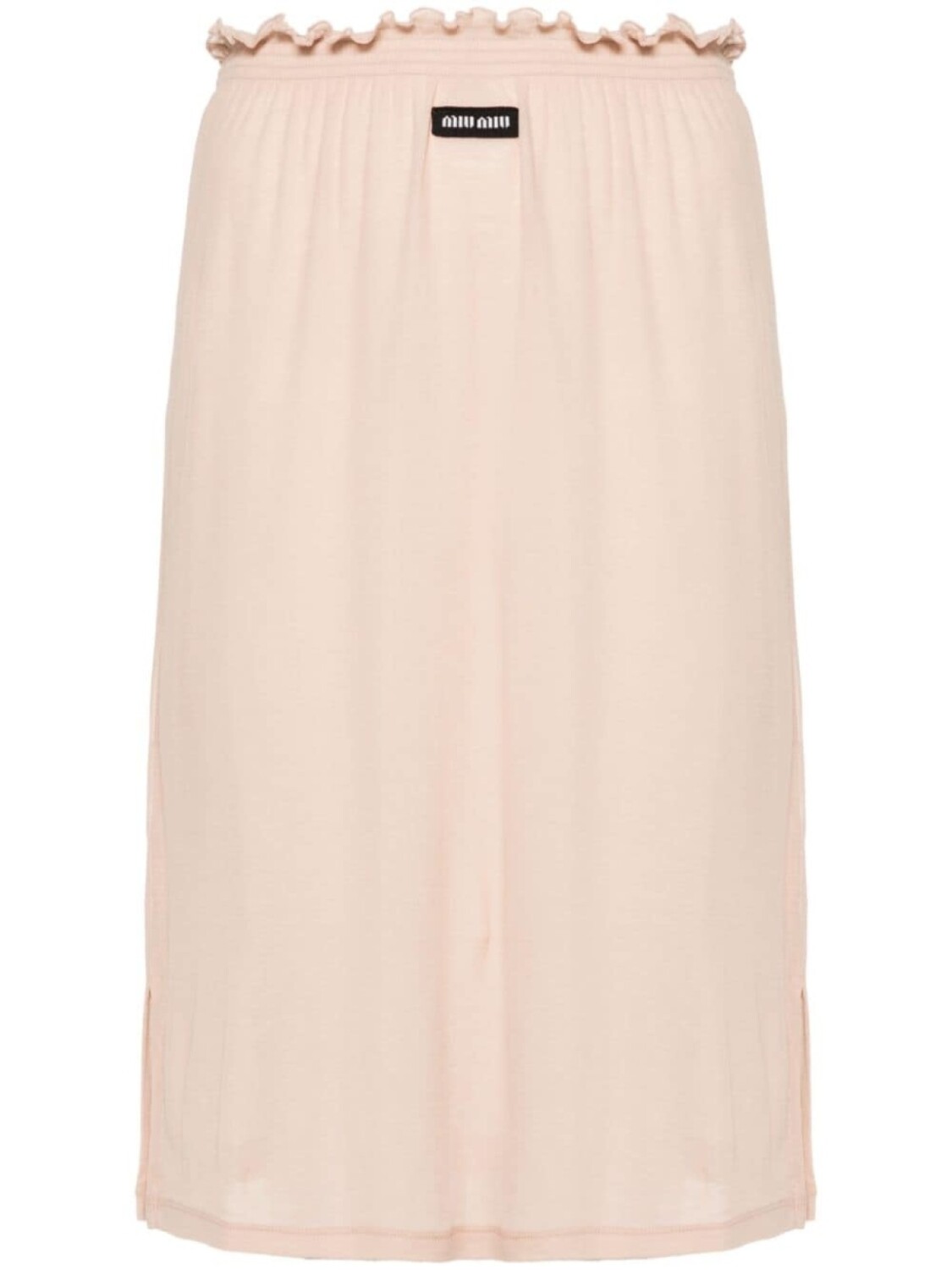 Miu Miu юбка миди из джерси, нейтральный цвет 
Miu Miu юбка миди из джерси, нейтральный цвет