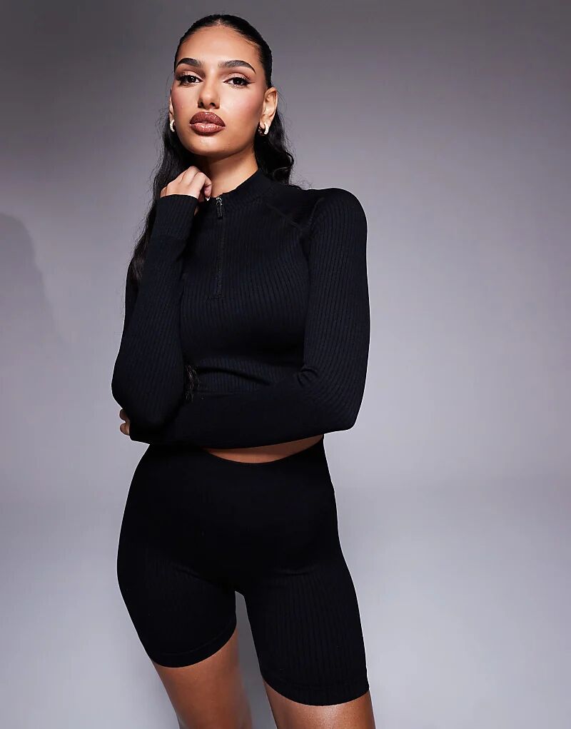 Бесшовный топ Icon в рубчик с длинными рукавами и застежкой-молнией 1/4 черного цвета ASOS 4505
Бесшовный топ Icon в рубчик с длинными рукавами и застежкой-молнией 1/4 черного цвета ASOS 4505