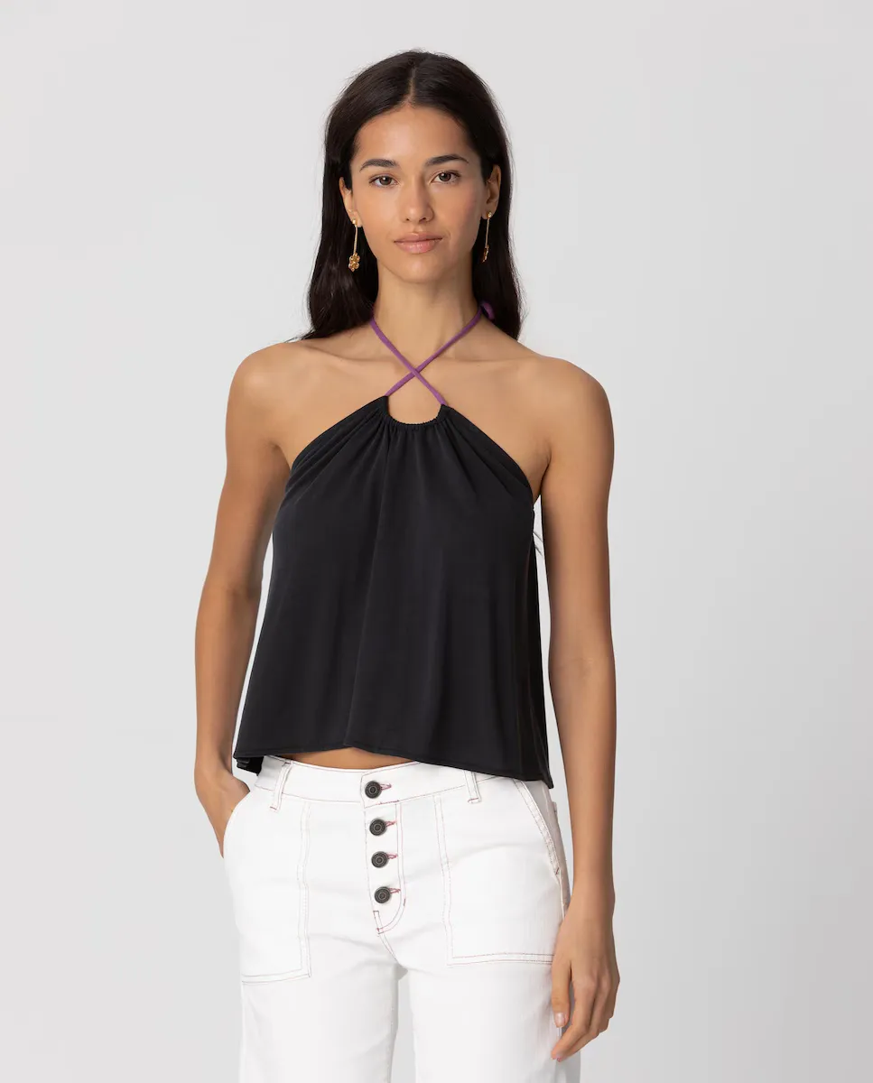 Женский топ с бантом на шее и открытой спиной Noon, черный
Женский топ с бантом на шее и открытой спиной Noon, черный