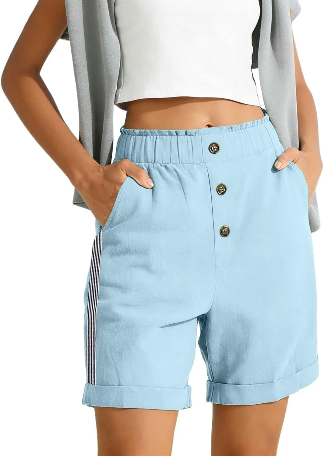 Женские шорты Cotton Linen, летние, широкие, на резинке
Женские шорты Cotton Linen, летние, широкие, на резинке