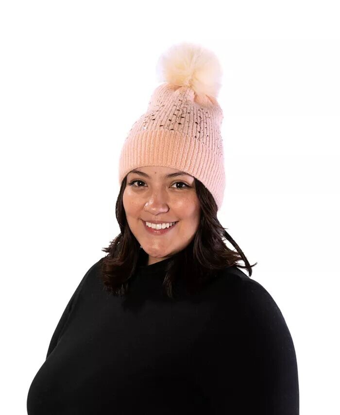 Шапка-бини с рассеянными кристаллами и помпонами Marcus Adler, розовый
Шапка-бини с рассеянными кристаллами и помпонами Marcus Adler, розовый