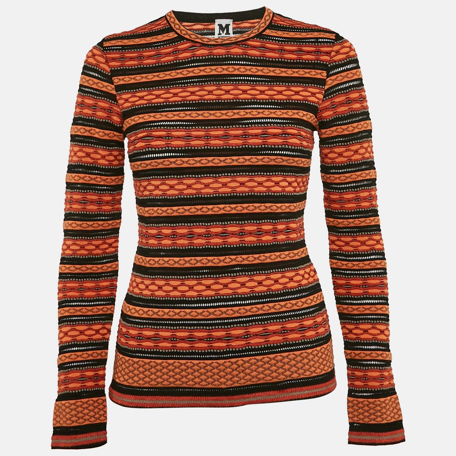 M Missoni Вязаный топ Missoni оранжево-черного цвета с узором
M Missoni Вязаный топ Missoni оранжево-черного цвета с узором