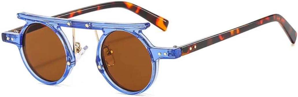 Солнцезащитные очки для мужчин и женщин - защита UV400 - маленькие круглые линзы с градиентным покрытием в стиле панк для занятий спортом на открытом воздухе и вождения DSVIGF, Blue-brown
Солнцезащитные очки для мужчин и женщин - защита UV400 - маленькие круглые линзы с градиентным покрытием в стиле панк для занятий спортом на открытом воздухе и вождения DSVIGF, Blue-brown