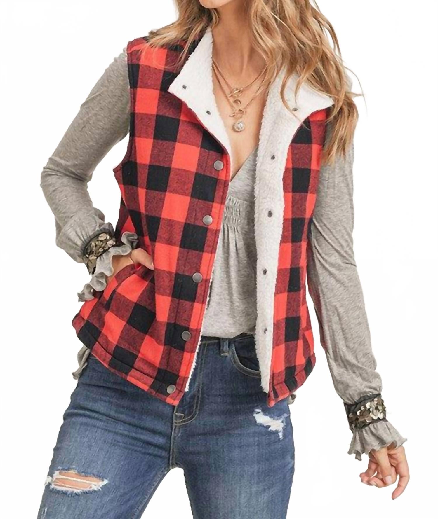 Красная шерповая жилетка RISEN
Красная шерповая жилетка RISEN