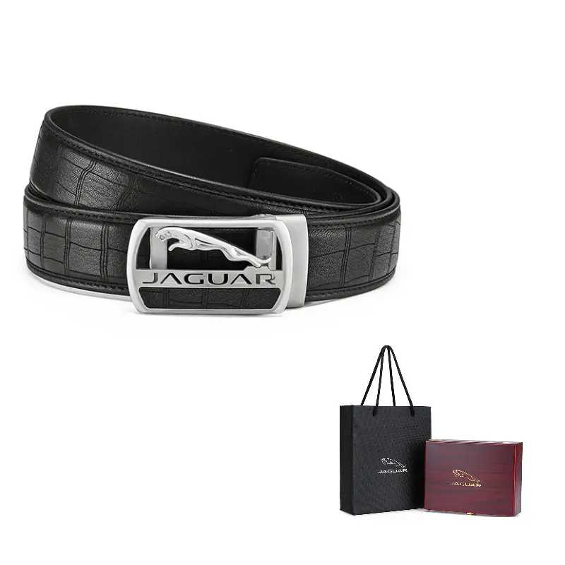 JAGUAR Мужской пояс из оленьей кожи с автоматической застёжкой из нержавеющей стали и ажурными деталями шириной 3,4 см, Black
JAGUAR Мужской пояс из оленьей кожи с автоматической застёжкой из нержавеющей стали и ажурными деталями шириной 3,4 см, Black