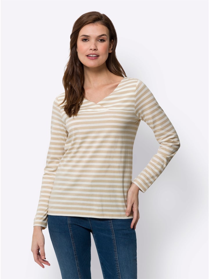 Полосатая рубашка песочного и экрю цвета Heine
Полосатая рубашка песочного и экрю цвета Heine