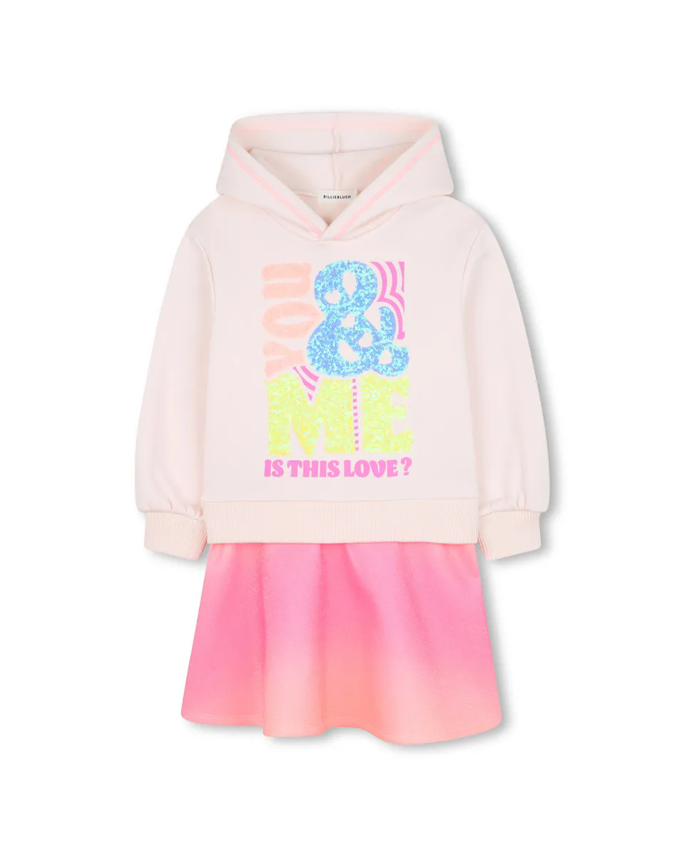 Детское платье с капюшоном Billieblush, цвет Rosa claro 
Детское платье с капюшоном Billieblush, цвет Rosa claro