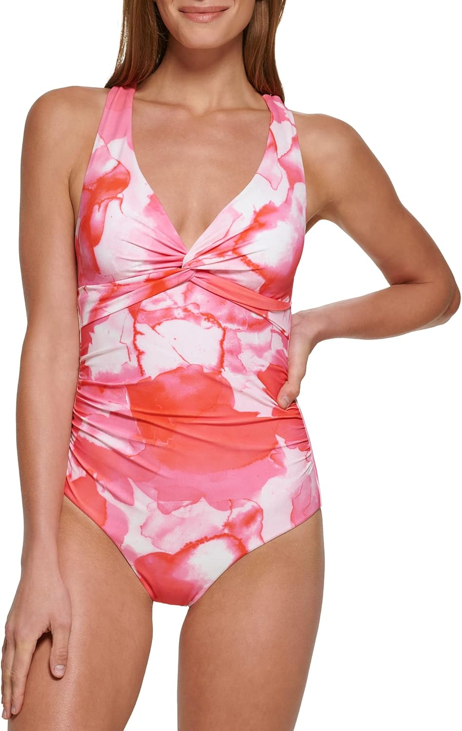 Женский слитный купальник Calvin Klein Standard с V-образным вырезом и закручивающейся передней частью, утягивающий живот, Pink Energy Multi
Женский слитный купальник Calvin Klein Standard с V-образным вырезом и закручивающейся передней частью, утягивающий живот, Pink Energy Multi