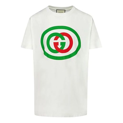 Футболка white cotton oversize with interlocking g white Gucci, белый 
Футболка white cotton oversize with interlocking g white Gucci, белый