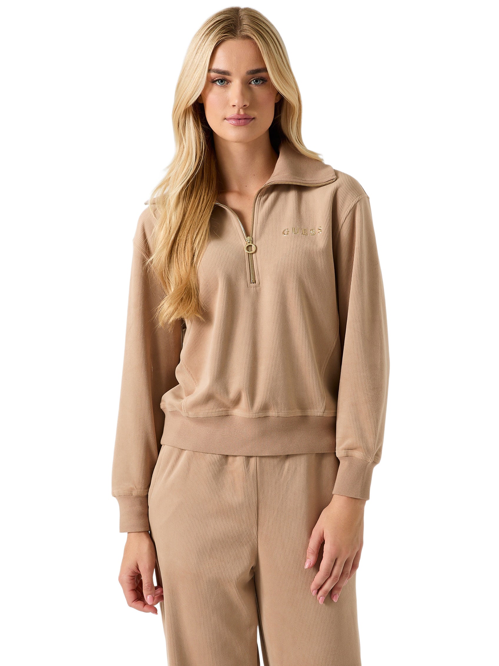 Пуловер Rene с половинной молнией Guess Factory, wet sand
Пуловер Rene с половинной молнией Guess Factory, wet sand