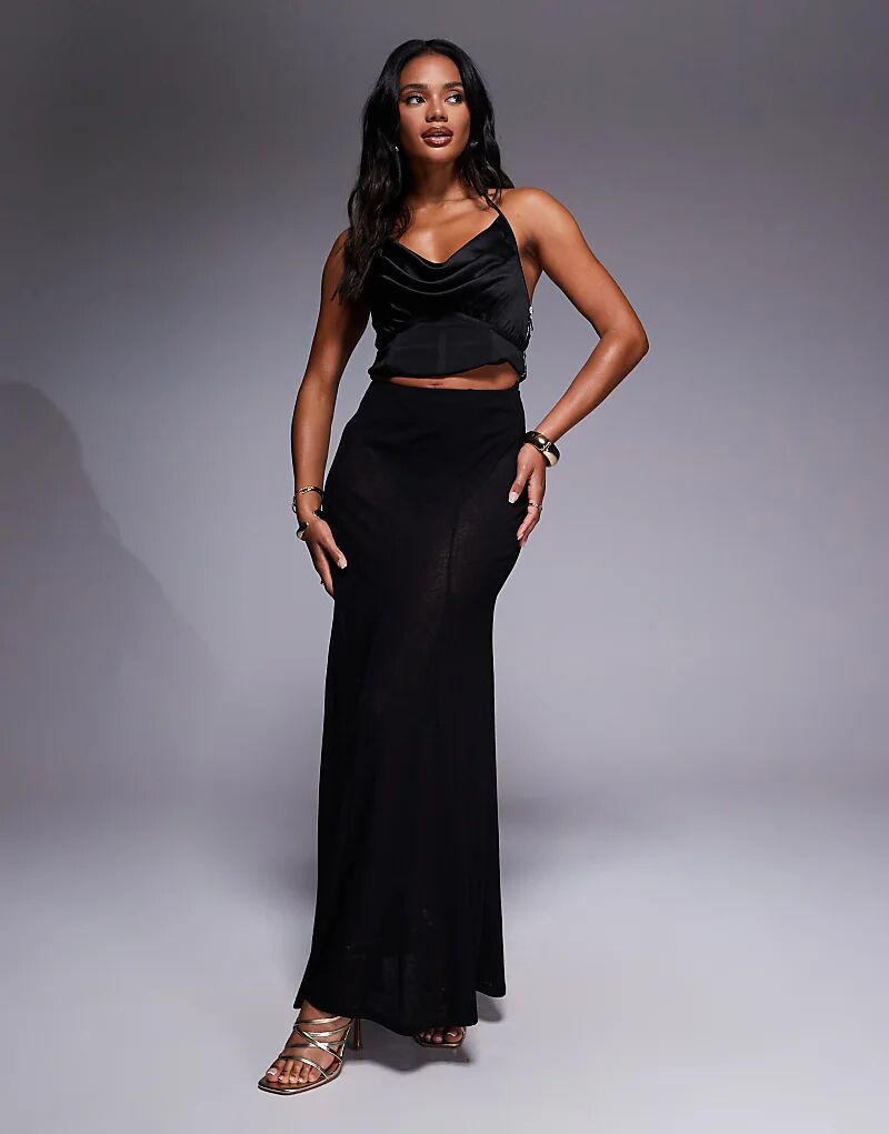 Юбка макси из прозрачной сетки ASOS DESIGN черного цвета
Юбка макси из прозрачной сетки ASOS DESIGN черного цвета