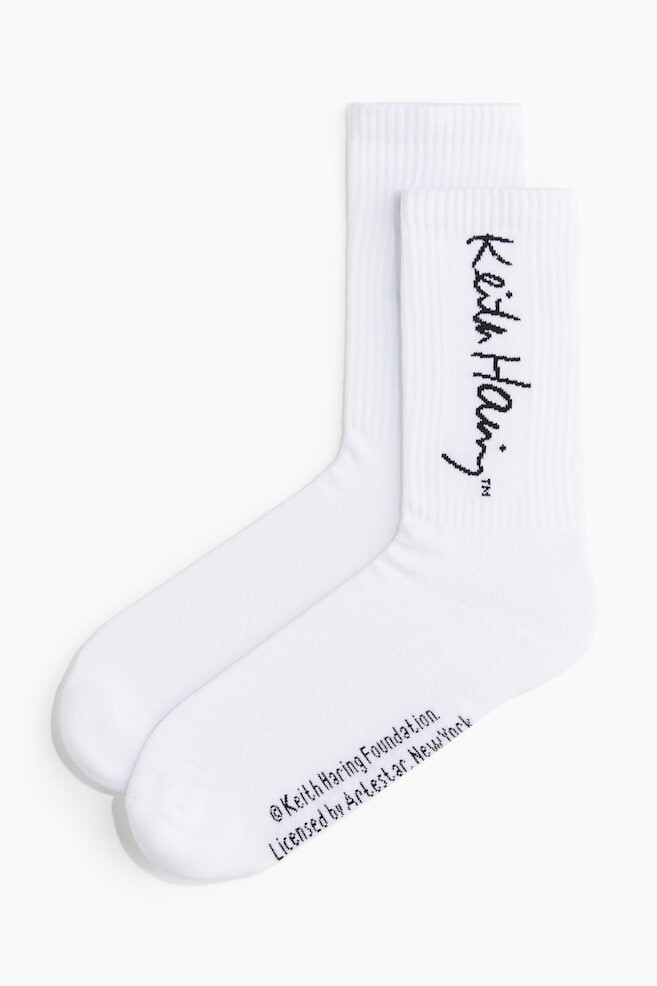 Носки с мотивом H&M, белый
Носки с мотивом H&M, белый