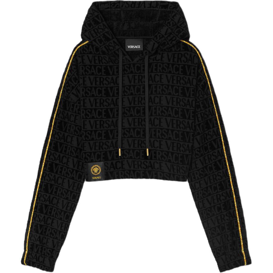 Кроп худи с кулиской VERSACE, черный
Кроп худи с кулиской VERSACE, черный