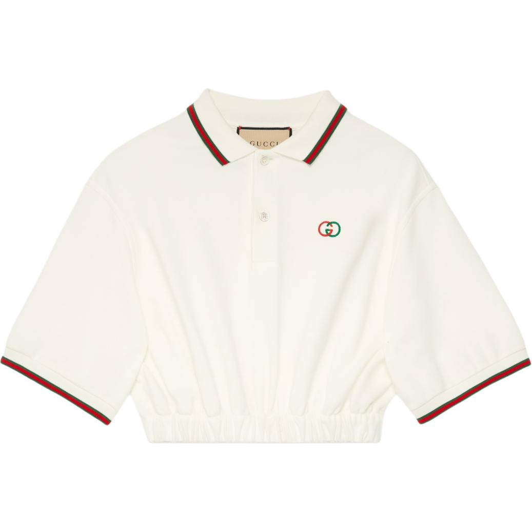 Поло с коротким рукавом и вышитым логотипом GUCCI, экрю
Поло с коротким рукавом и вышитым логотипом GUCCI, экрю