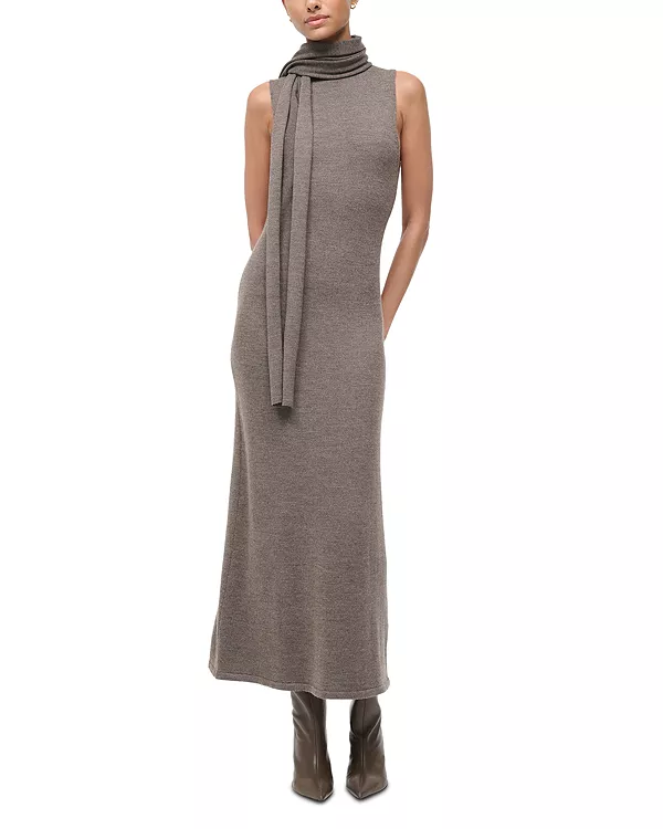 Платье миди из мериносовой шерсти Canal Staud, коричневый
Платье миди из мериносовой шерсти Canal Staud, коричневый