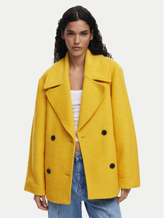 Шерстяное пальто regular fit Shortcolor 25WWEW11 Desigual, желтый
Шерстяное пальто regular fit Shortcolor 25WWEW11 Desigual, желтый