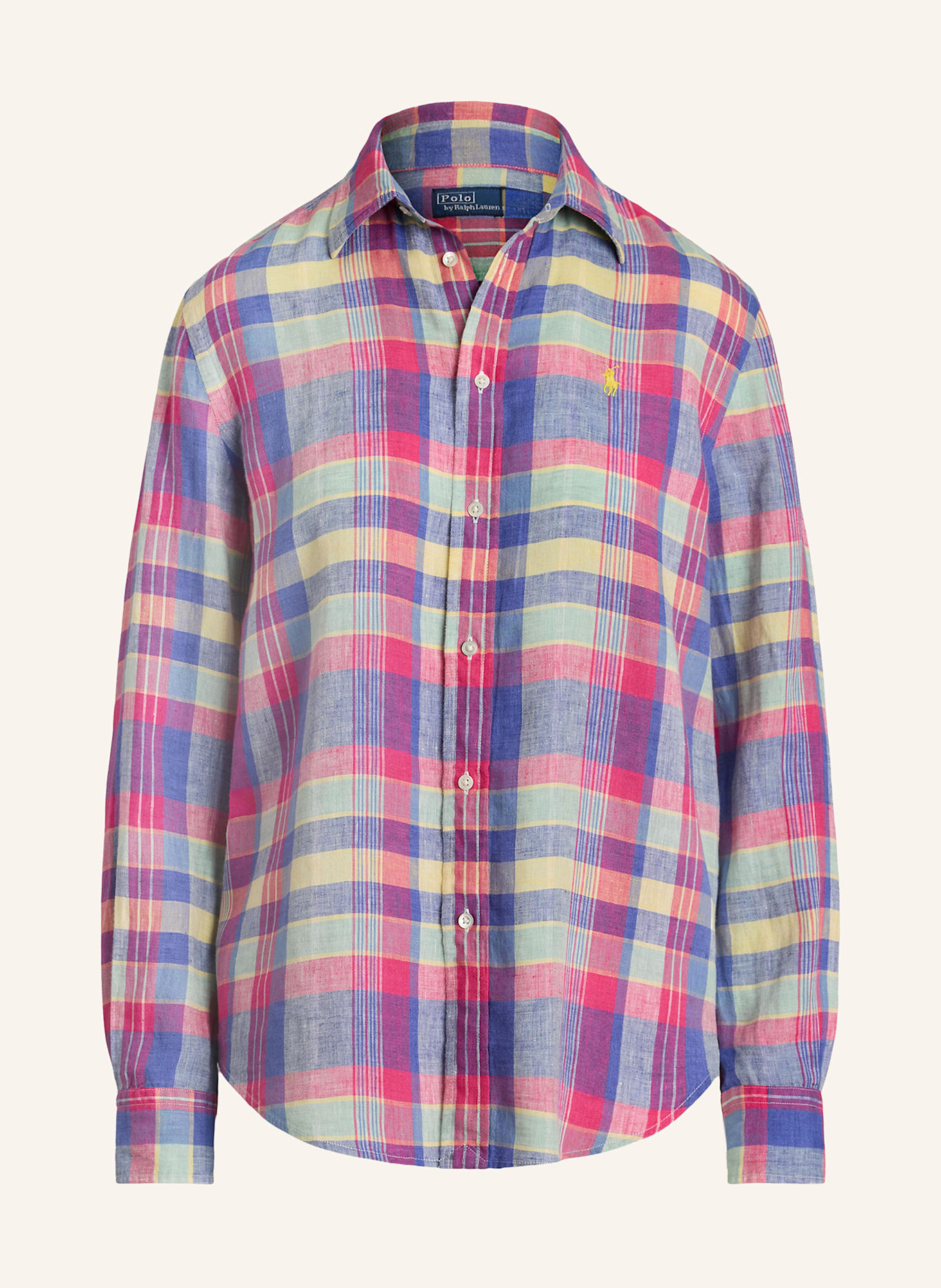 Льняная блузка-рубашка Polo Ralph Lauren, мультиколор 
Льняная блузка-рубашка Polo Ralph Lauren, мультиколор