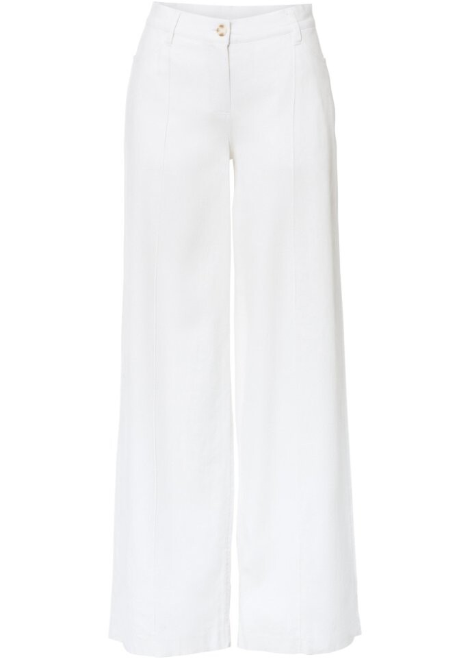 Льняные брюки палаццо Bodyflirt, белый
Льняные брюки палаццо Bodyflirt, белый
