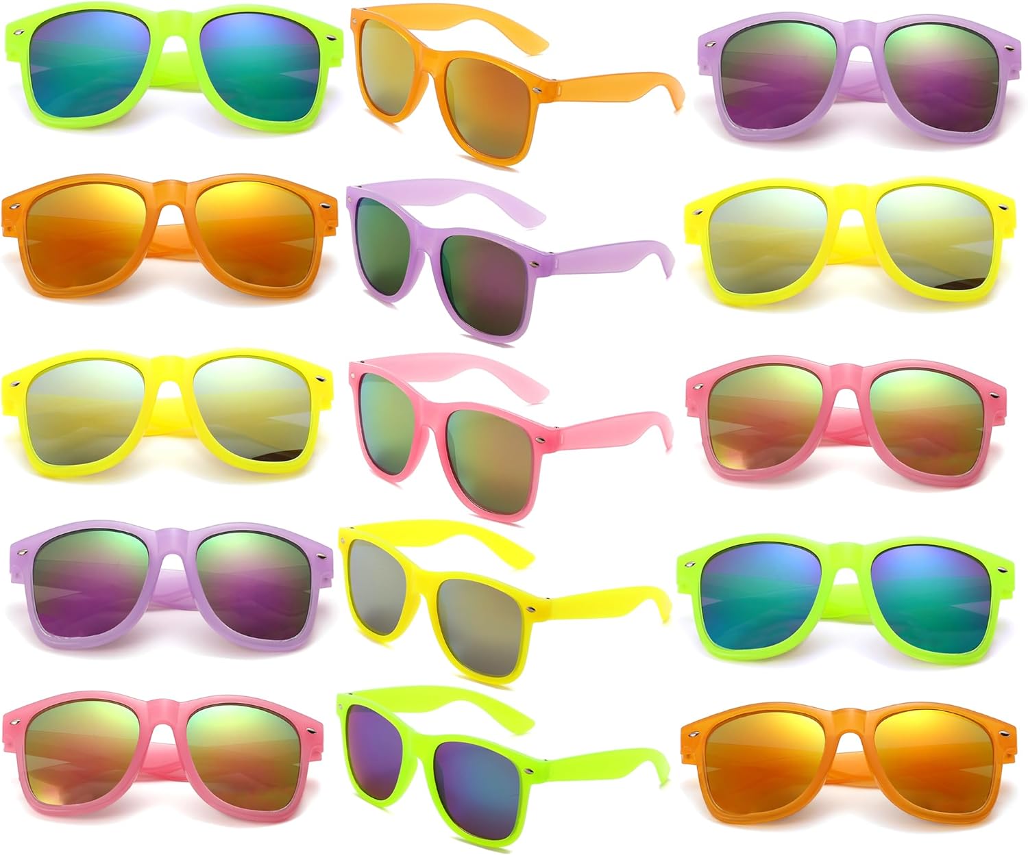 Мужские солнцезащитные очки Fsmiling, классический набор солнцезащитных очков оптом, недорогие солнцезащитные очки, стильный набор очков для женщин - 15 штук, зеркальные, желейного цвета, Jelly Frame| Neon Mirrored Lens
Мужские солнцезащитные очки Fsmiling, классический набор солнцезащитных очков оптом, недорогие солнцезащитные очки, стильный набор очков для женщин - 15 штук, зеркальные, желейного цвета, Jelly Frame| Neon Mirrored Lens