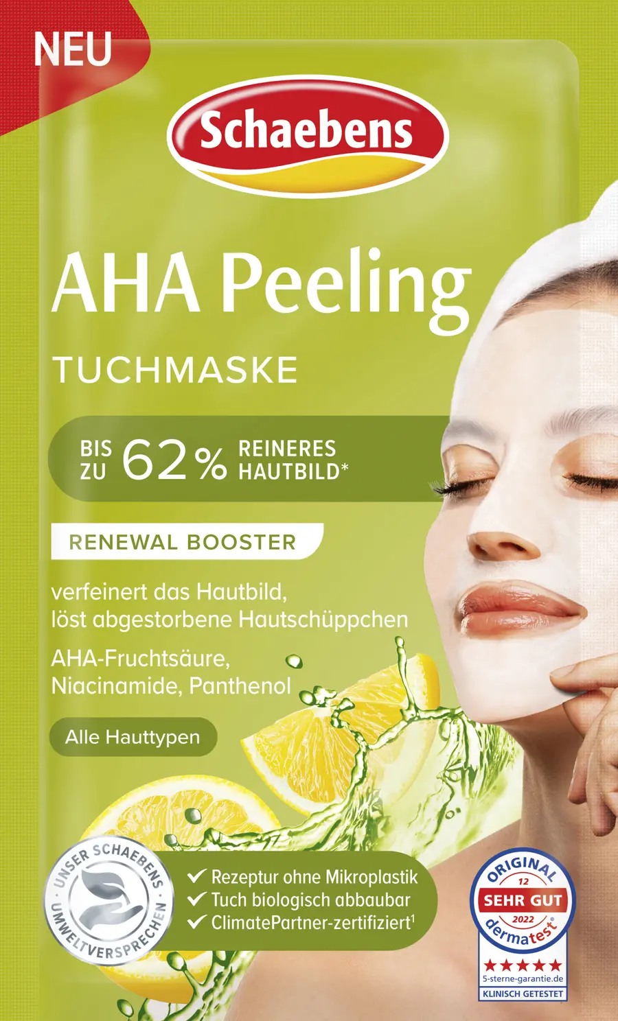 Маска для лица Schaebens AHA Peeling Tuchmaske
Маска для лица Schaebens AHA Peeling Tuchmaske