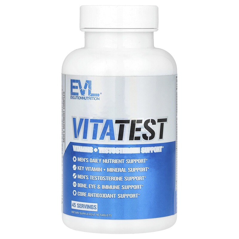 EVLution Nutrition, VitaTest, комплекс питательных веществ для мужчин`` 90 таблеток
EVLution Nutrition, VitaTest, комплекс питательных веществ для мужчин`` 90 таблеток