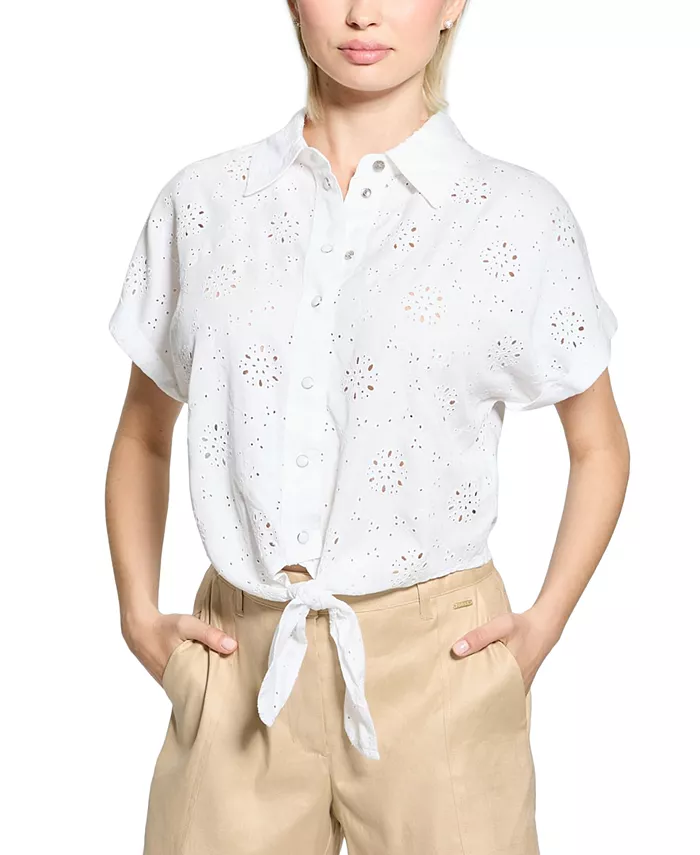 Женская блуза Brigitte с вышивкой и застежкой на кнопки GUESS, белый
Женская блуза Brigitte с вышивкой и застежкой на кнопки GUESS, белый