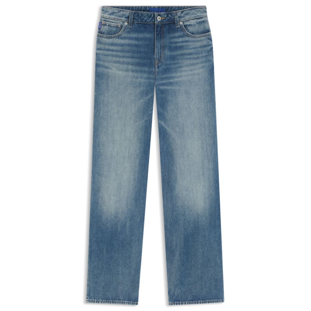 Синие джинсы свободного кроя из жесткого денима HUGO
Синие джинсы свободного кроя из жесткого денима HUGO