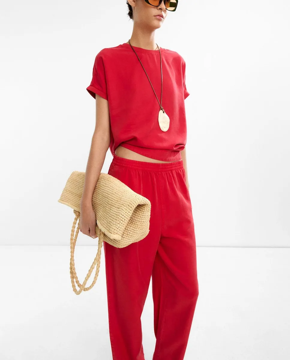 Женская футболка 100% лиоцелл с короткими рукавами и рифлеными краями Parfois, красный
Женская футболка 100% лиоцелл с короткими рукавами и рифлеными краями Parfois, красный