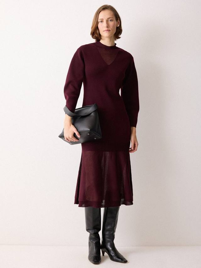 Шерстяное платье-джемпер с прозрачными вставками Jigsaw, Burgandy
Шерстяное платье-джемпер с прозрачными вставками Jigsaw, Burgandy