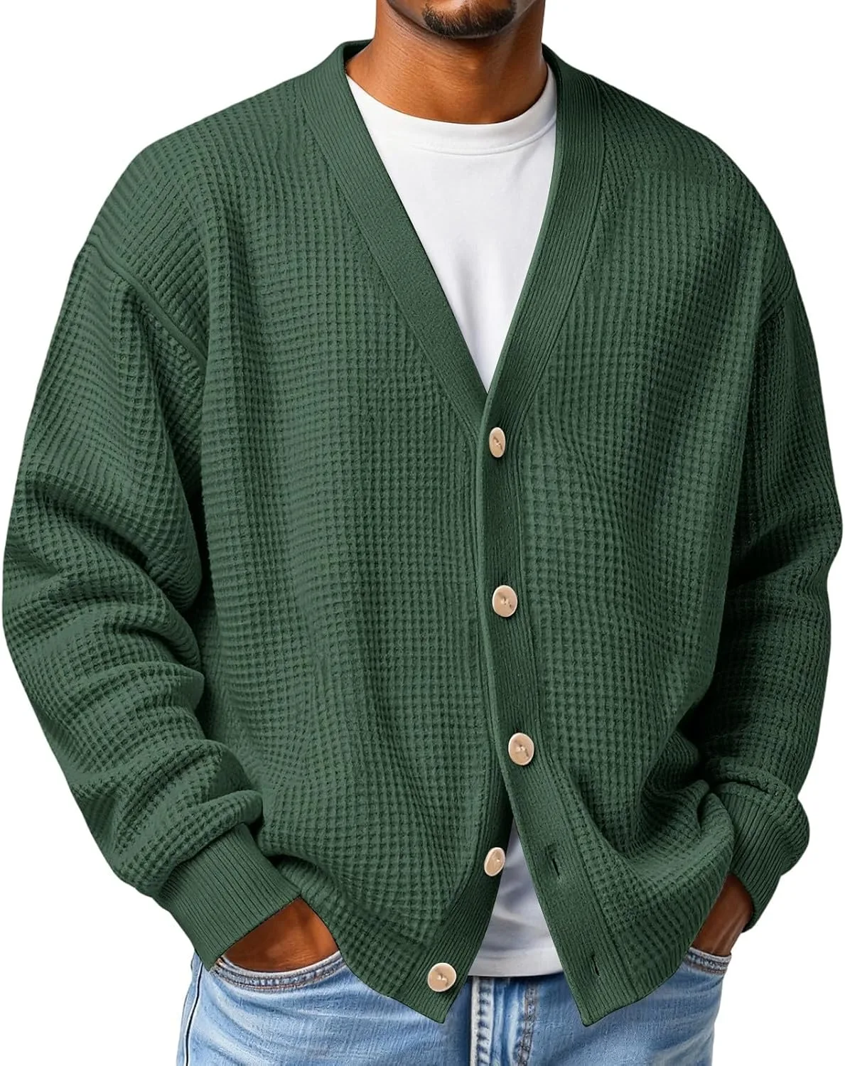 Мужской кардиган V-образного выреза на пуговицах Casual Business
Мужской кардиган V-образного выреза на пуговицах Casual Business