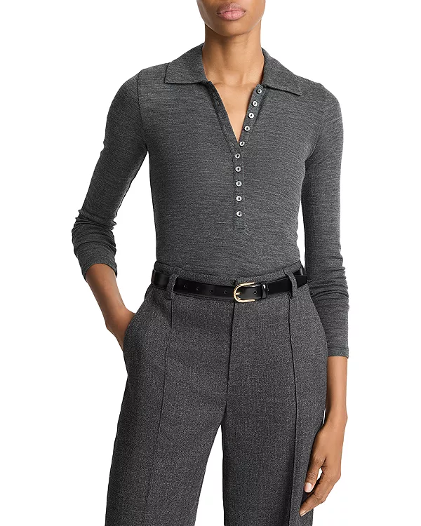 Шерстяная рубашка-поло с длинными рукавами и множеством пуговиц. Vince, серый
Шерстяная рубашка-поло с длинными рукавами и множеством пуговиц. Vince, серый