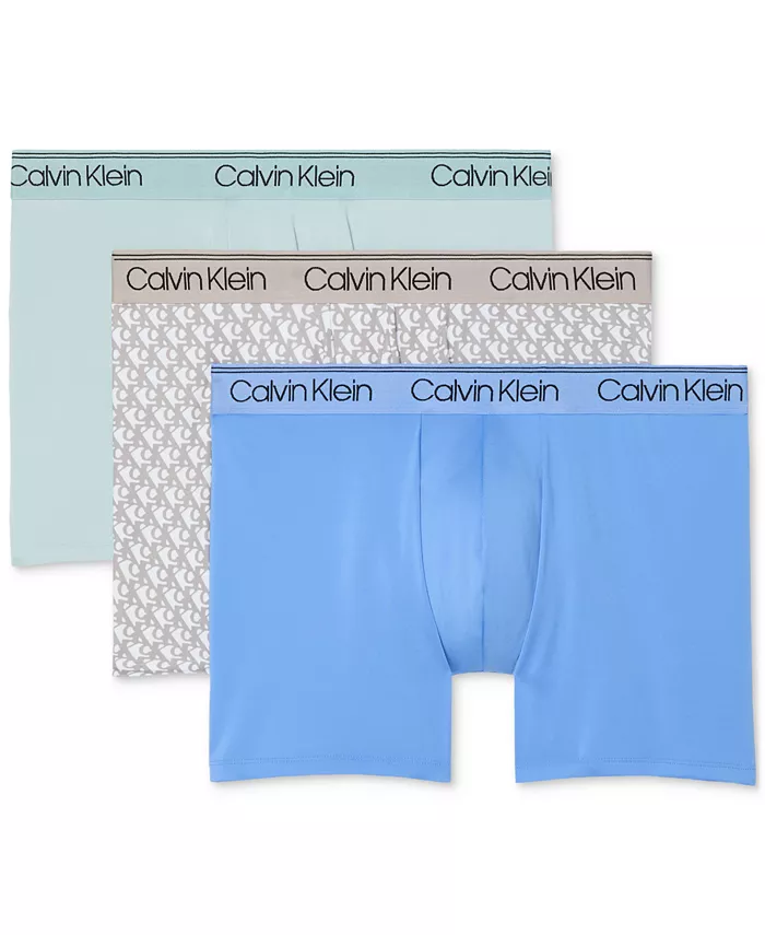 Мужские микростретч боксеры с влагоотведением, 3 шт Calvin Klein, синий 
Мужские микростретч боксеры с влагоотведением, 3 шт Calvin Klein, синий