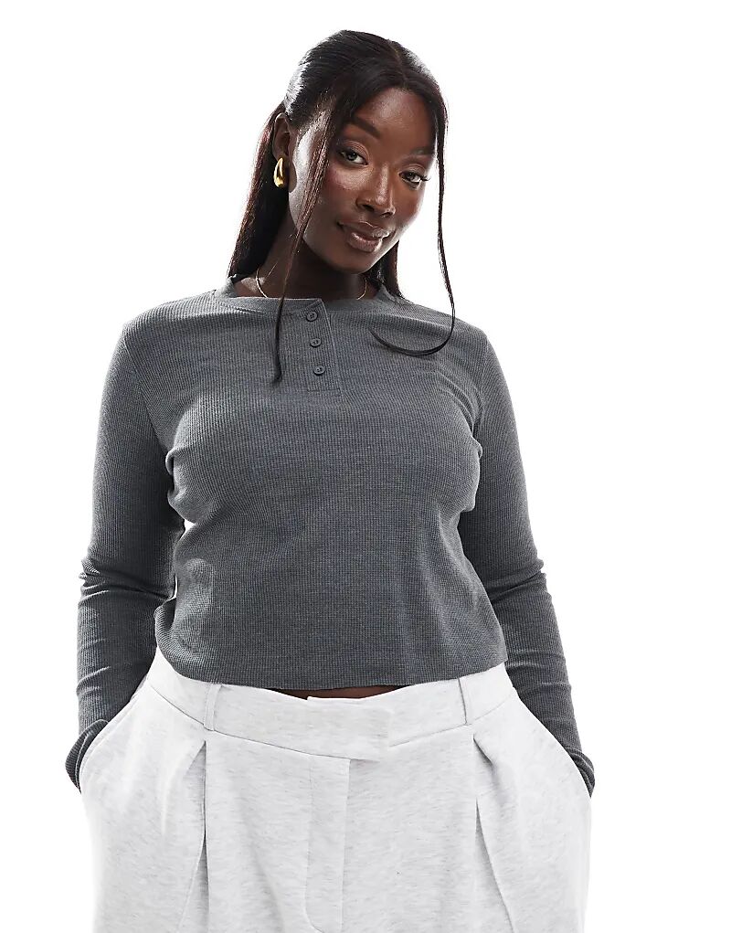 Футболка хенли с длинными рукавами в вафельном стиле в угольно-черном цвете ASOS
Футболка хенли с длинными рукавами в вафельном стиле в угольно-черном цвете ASOS