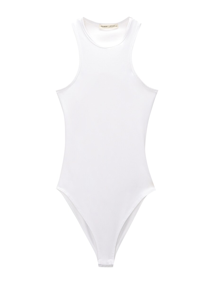 Рубашка-боди Pull&Bear, белый 
Рубашка-боди Pull&Bear, белый