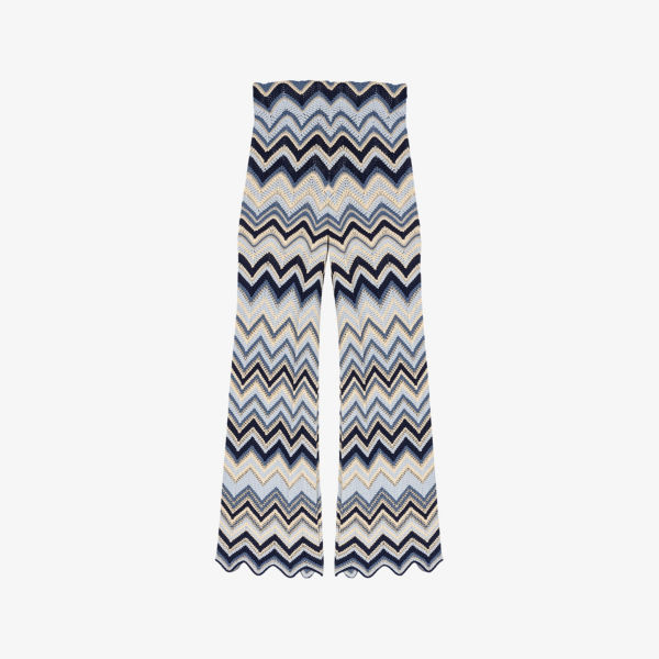 Брюки Maje с узором "зигзаг", синий 
Брюки Maje с узором "зигзаг", синий