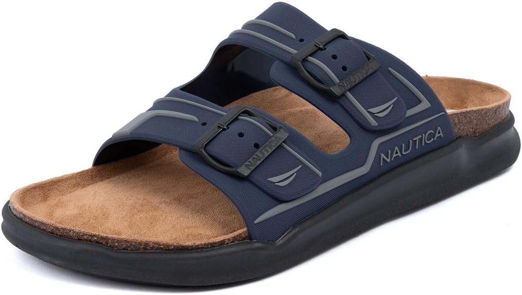 Мужские сандалии Nautica - повседневные шлепанцы с 2 регулируемыми пряжками и пробковой стелькой для максимального комфорта и стиля (обычная/широкая посадка, большой размер), Navy Charcoal
Мужские сандалии Nautica - повседневные шлепанцы с 2 регулируемыми пряжками и пробковой стелькой для максимального комфорта и стиля (обычная/широкая посадка, большой размер), Navy Charcoal