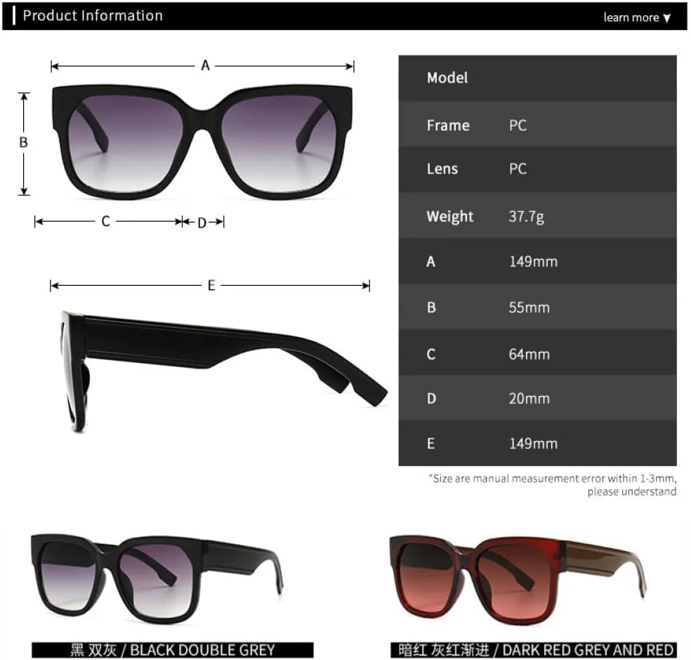 LVTFCO Черные модные солнцезащитные очки большого размера для женщин, квадратные, с защитой от УФ-излучения UV400, винтажные очки для мужчин, Wty070 Pink Grey
LVTFCO Черные модные солнцезащитные очки большого размера для женщин, квадратные, с защитой от УФ-излучения UV400, винтажные очки для мужчин, Wty070 Pink Grey