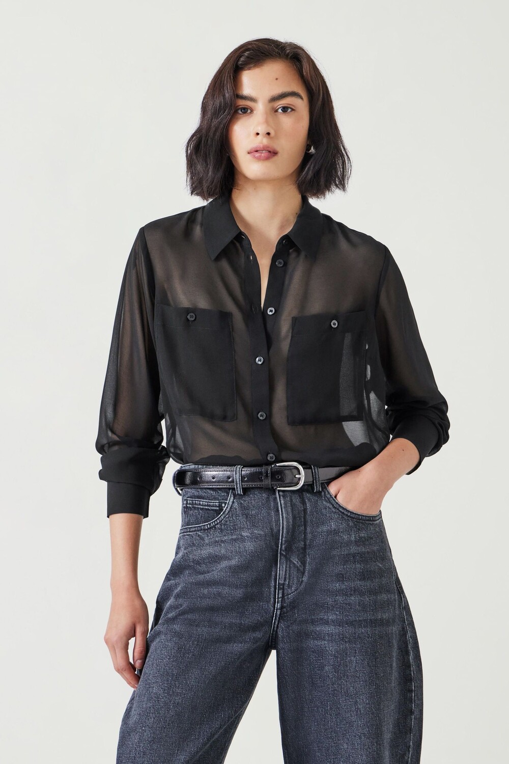 Прозрачная рубашка цвета гавана Hush, черный
Прозрачная рубашка цвета гавана Hush, черный