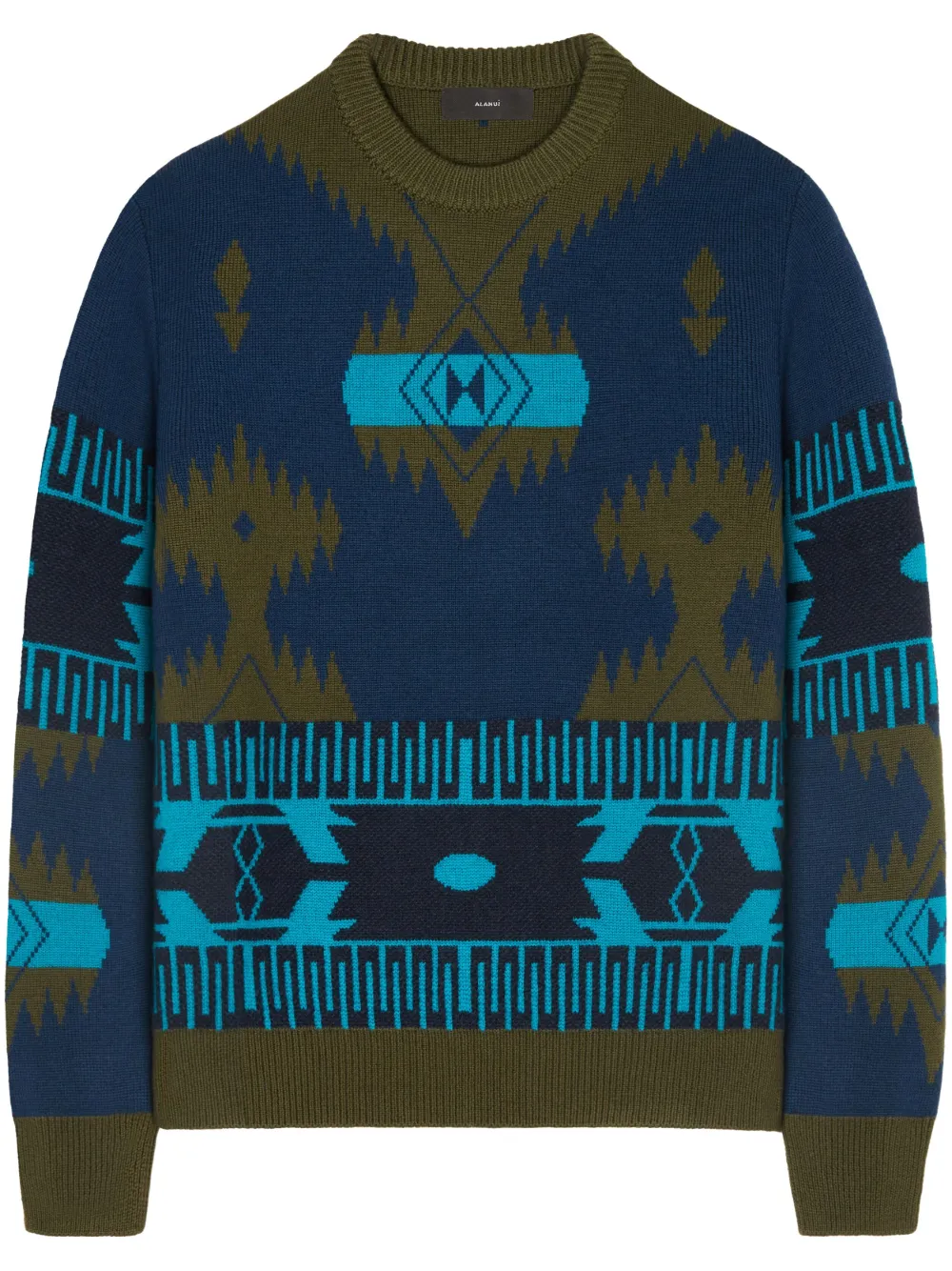 Жаккардовый джемпер Icon из вирджинской шерсти Alanui, синий
Жаккардовый джемпер Icon из вирджинской шерсти Alanui, синий