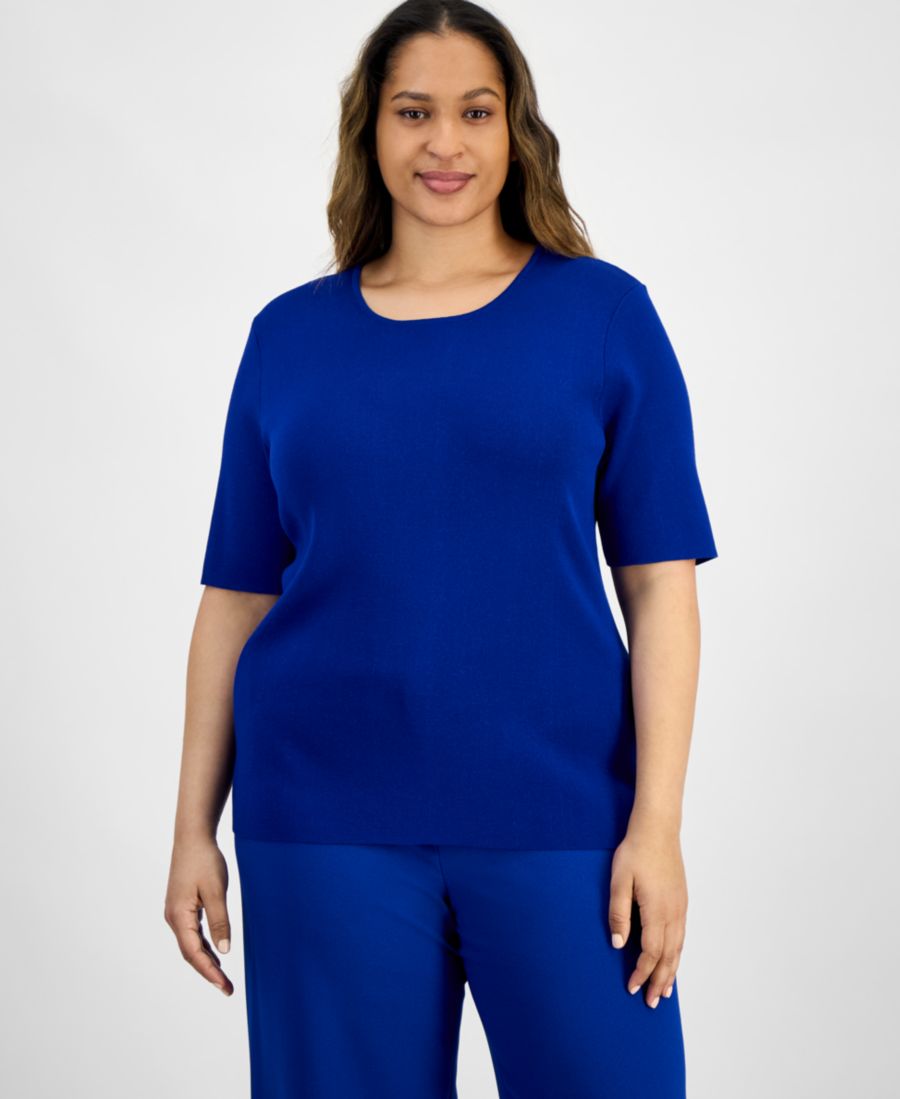 Вязаная футболка больших размеров Tahari ASL, Colbalt
Вязаная футболка больших размеров Tahari ASL, Colbalt