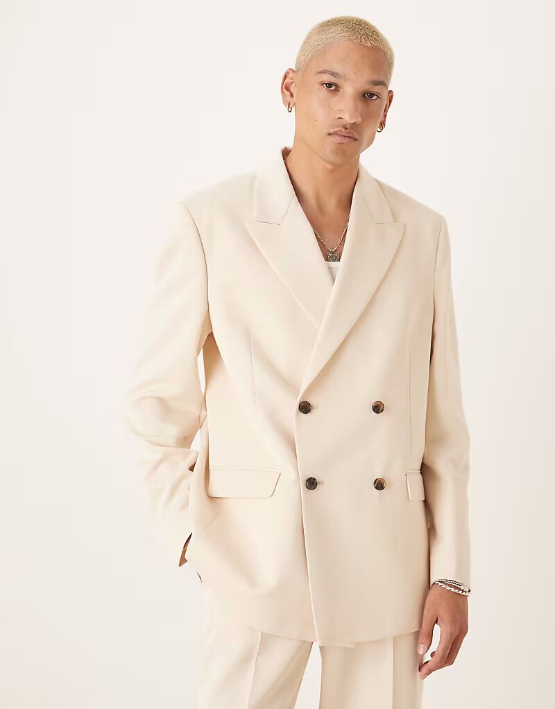 Двубортный пиджак ASOS DESIGN с квадратными плечами, свободный, из хлопка, цвета экрю
Двубортный пиджак ASOS DESIGN с квадратными плечами, свободный, из хлопка, цвета экрю